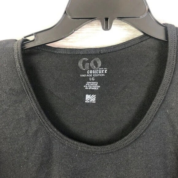 Go Couture Black Drappy Sweater in Black Size Large - Picture 5 of 5